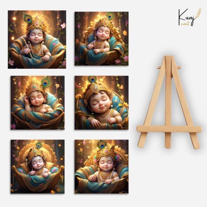 Sleeping Baby Krishna Mini Canvas Painting8