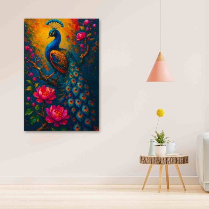 Abstract Peacock Painting For Wall Vastu4