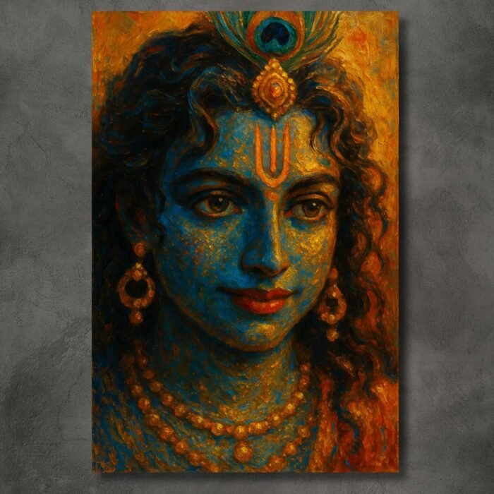 Abstract Radha Krishna canvas painting3