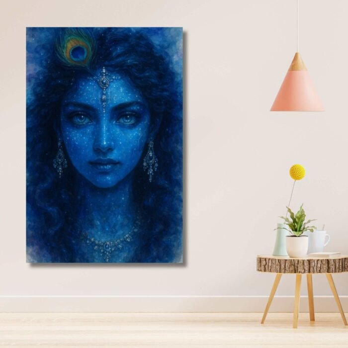 Beautiful Krishna With Cow Painting Cute krishna canvas painting4