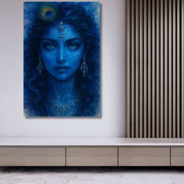 Beautiful Krishna With Cow Painting Cute krishna canvas painting5