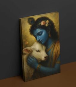 Beautiful Krishna With Cow Painting by Kunjcart1