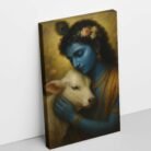 Beautiful Krishna With Cow Painting by Kunjcart2