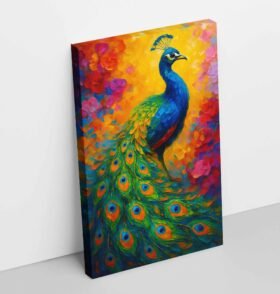 Canvas Dancing Peacock Painting On Canvas 1