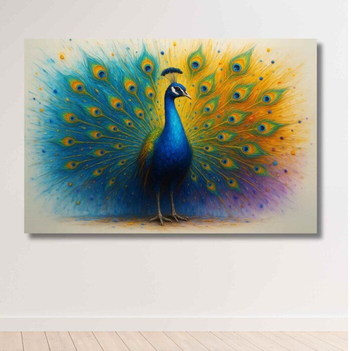 Canvas Dancing Peacock Wall Decor1