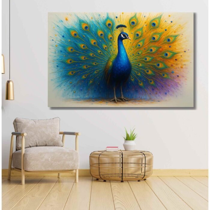 Canvas Dancing Peacock Wall Decor3