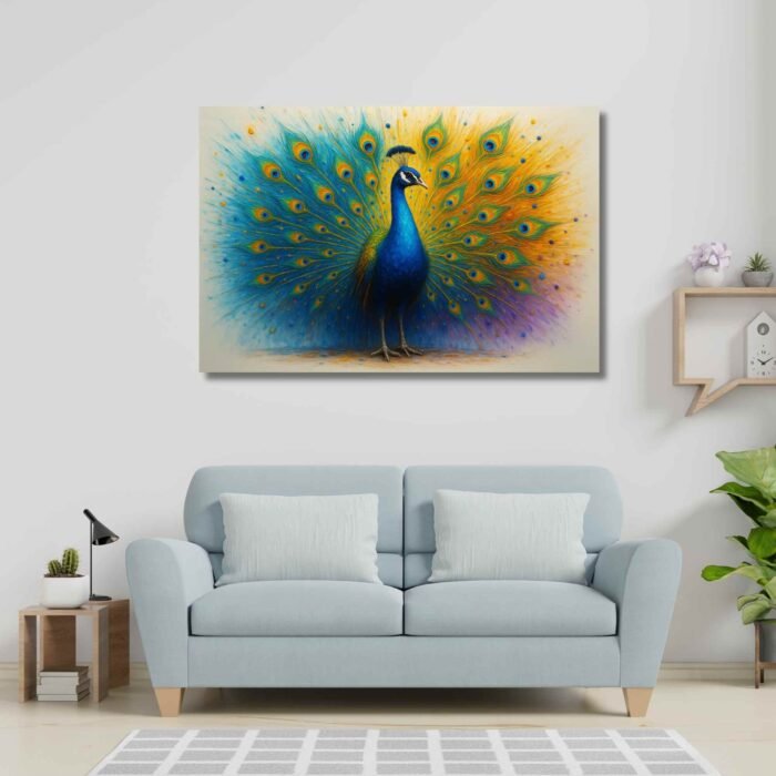 Canvas Dancing Peacock Wall Decor4
