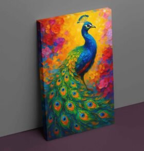 Canvas Peacock Painting by kunjcart3