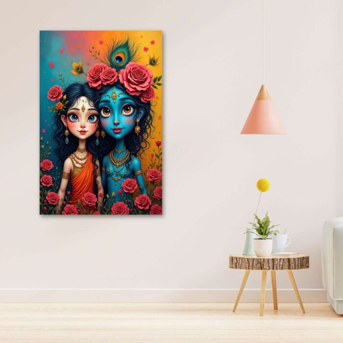 Decorative Radha Krishna canvas3