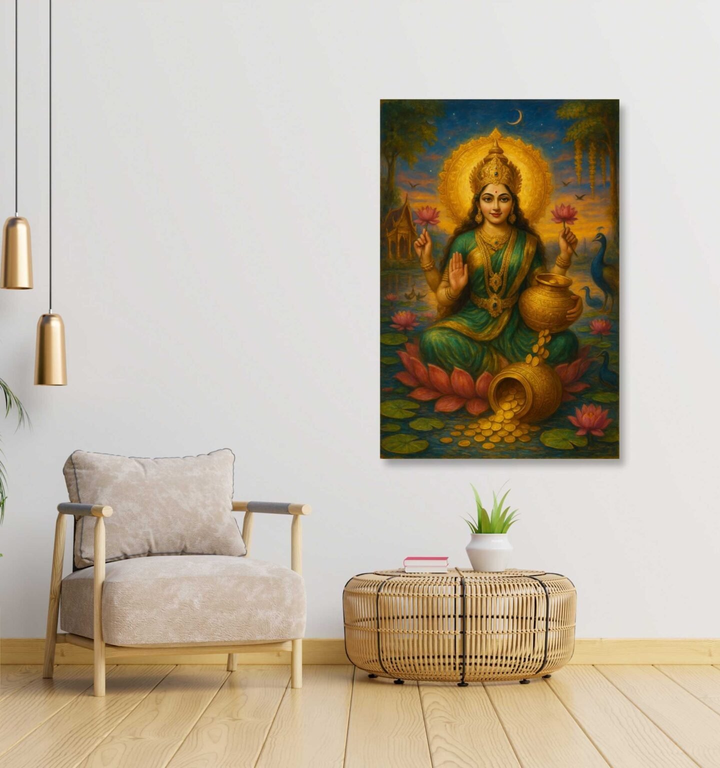 Devi lakshmi wall painting3