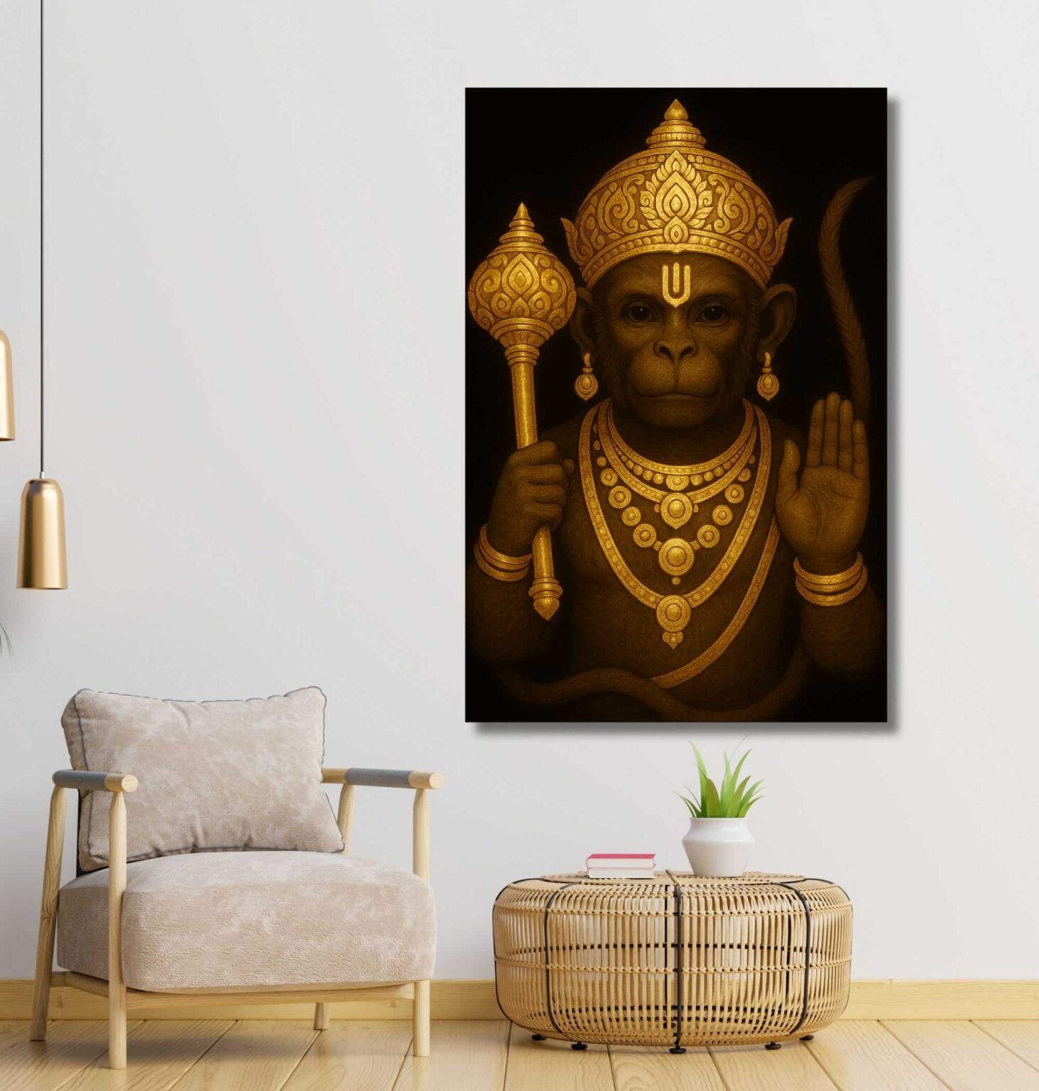 Gold Foil Hanuman Painting7