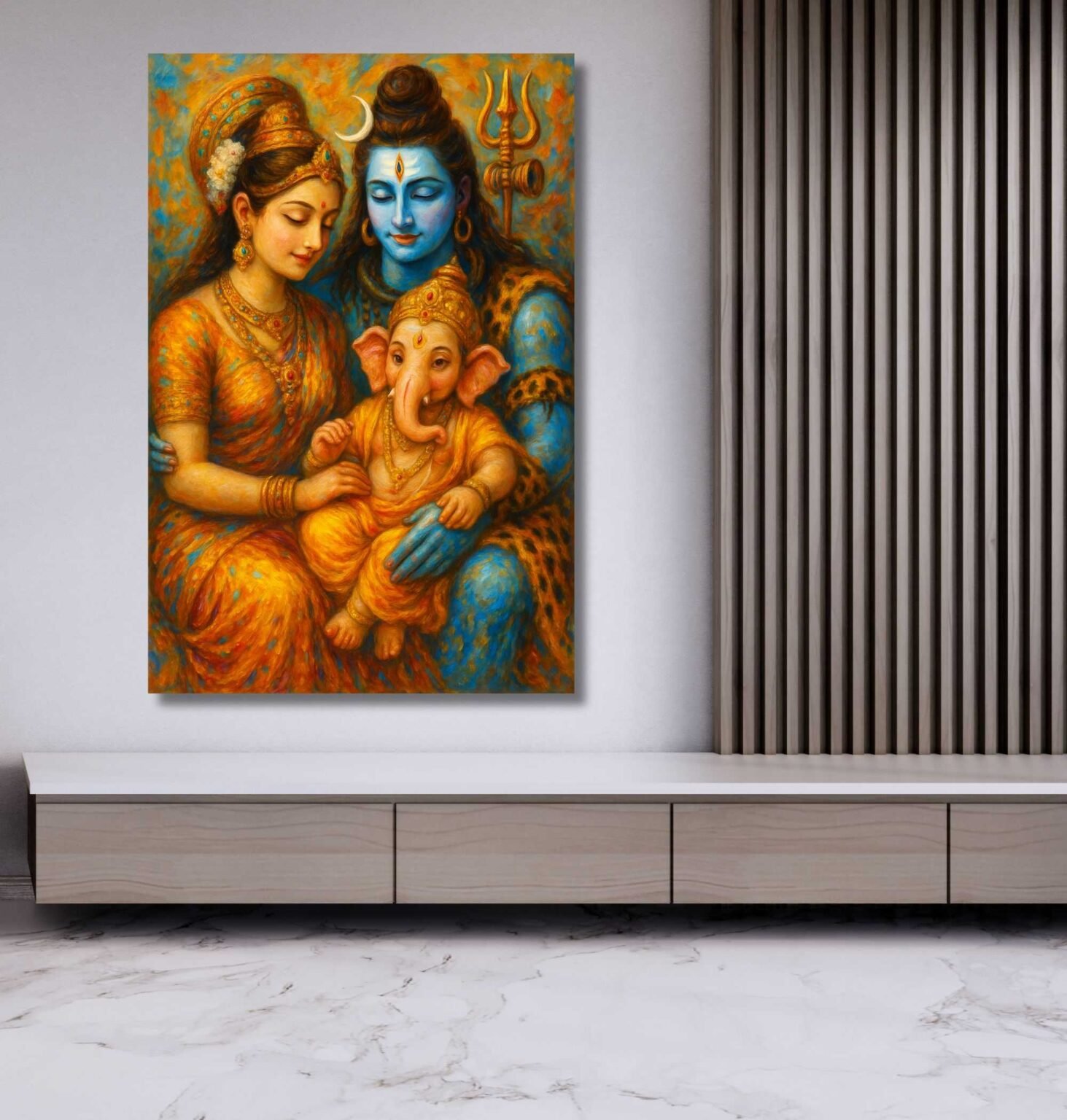 Hindu god Shiva Parvati canvas decor2