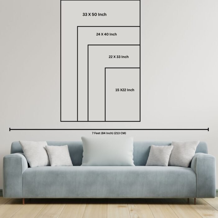 KunjCart Canvas Painting Size Guide