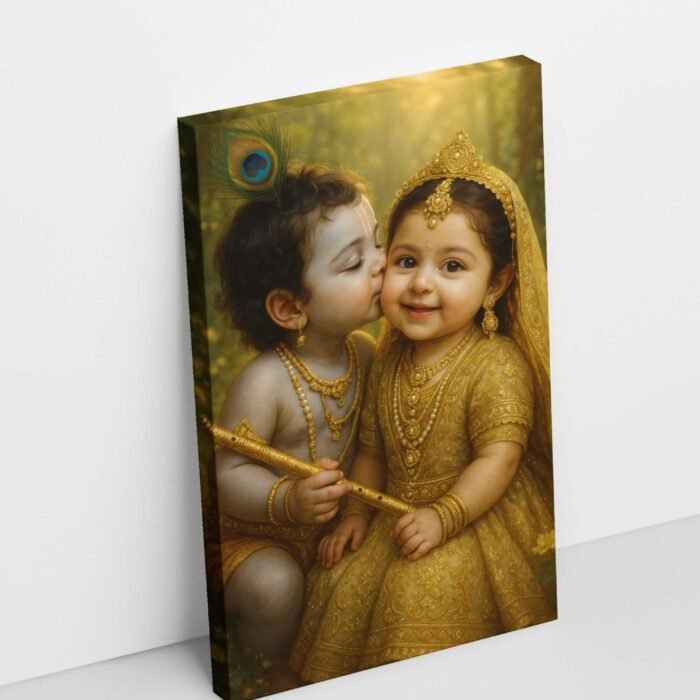Little cute radha krishna wall painting2