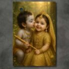 Little cute radha krishna wall painting3