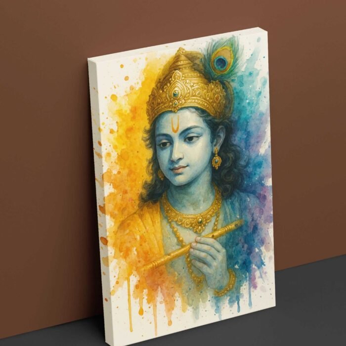 Lord Krishna Wall Canvas Painting By Kinjcart - 8584541