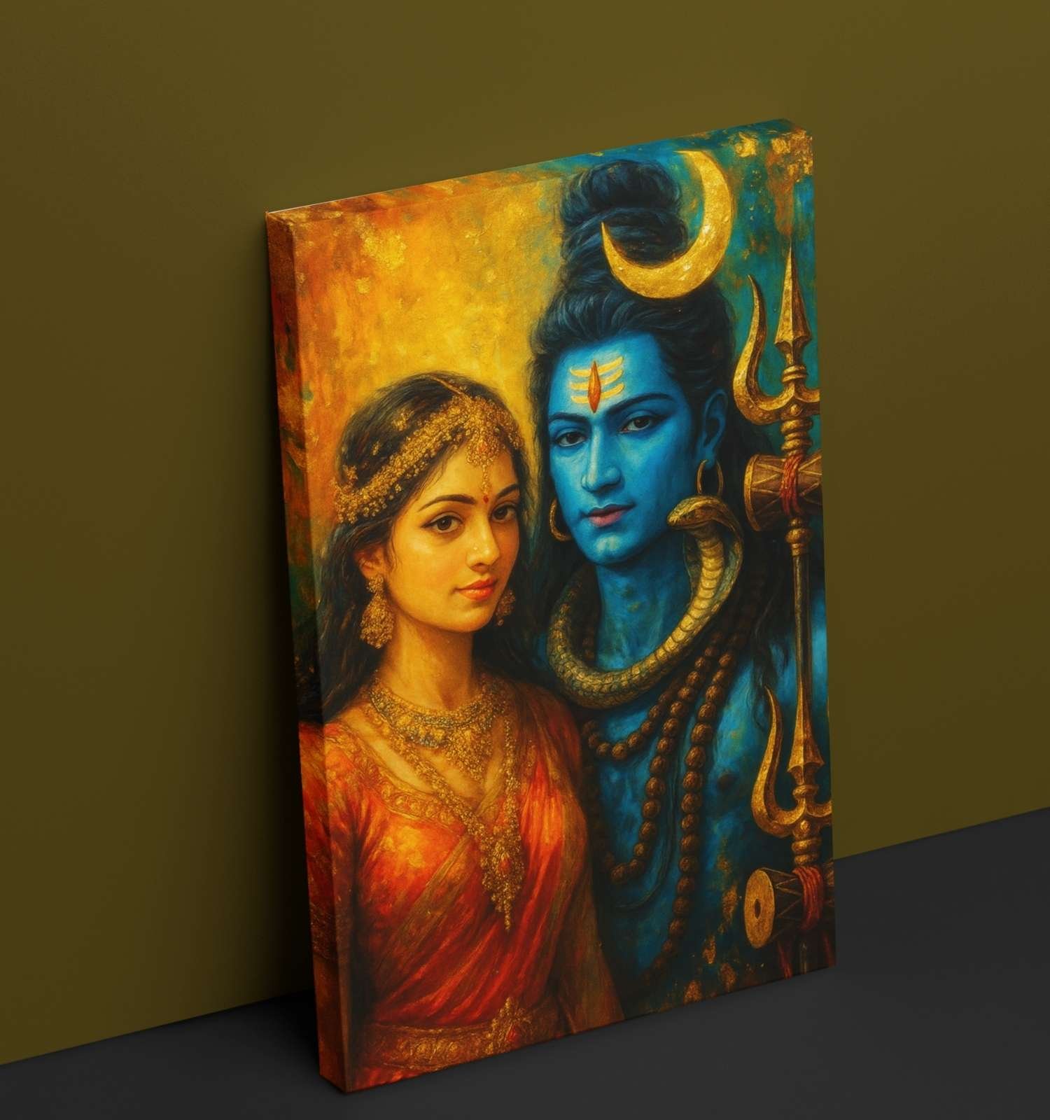 Lord Shiva and Parvati canvas art1