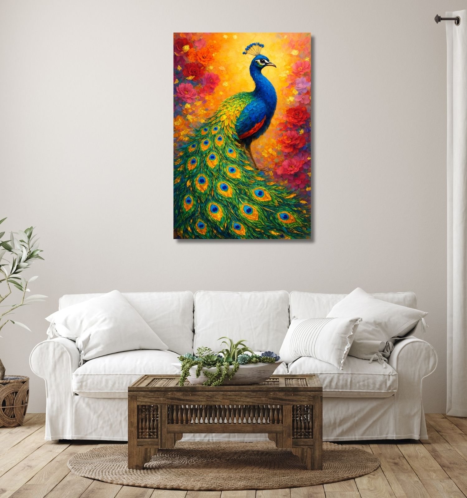 Beautiful Peacock Canvas Painting