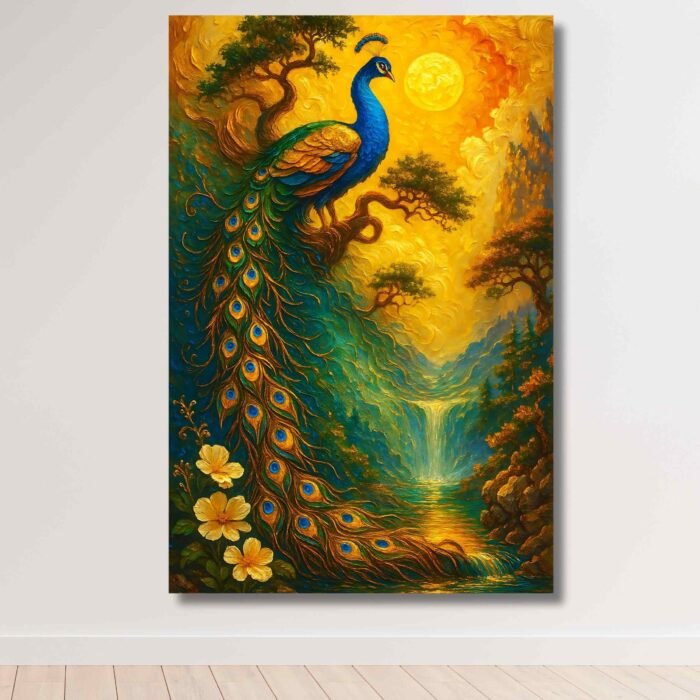 Peacock Painting For Wall Vastu BY KUNJCART6