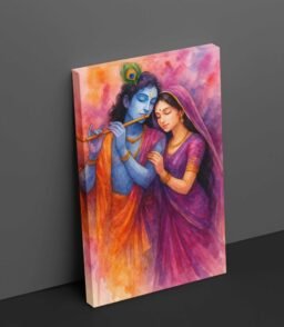 Radha Krishna Canvas Painting (Streched/Only Print) HD Radha Krishna Art For Home Wall Decor