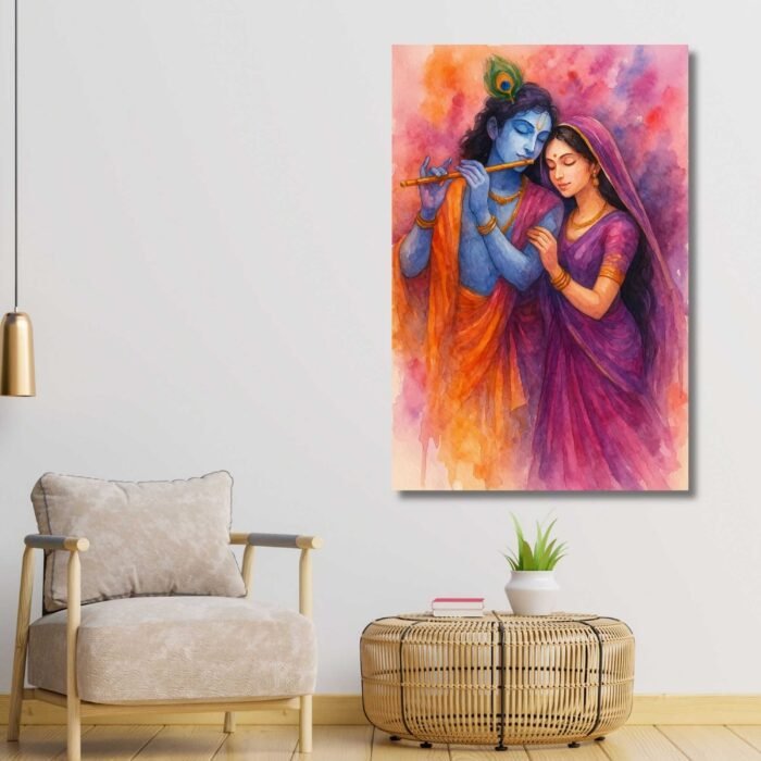 Radha Krishna Canvas Painting By KunjCart7