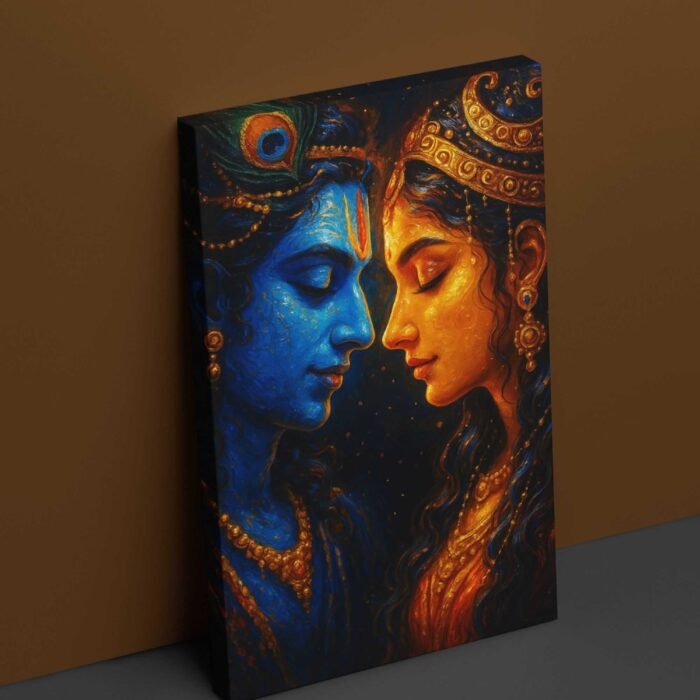 Radha Krishna canvas painting by Kunjcart1