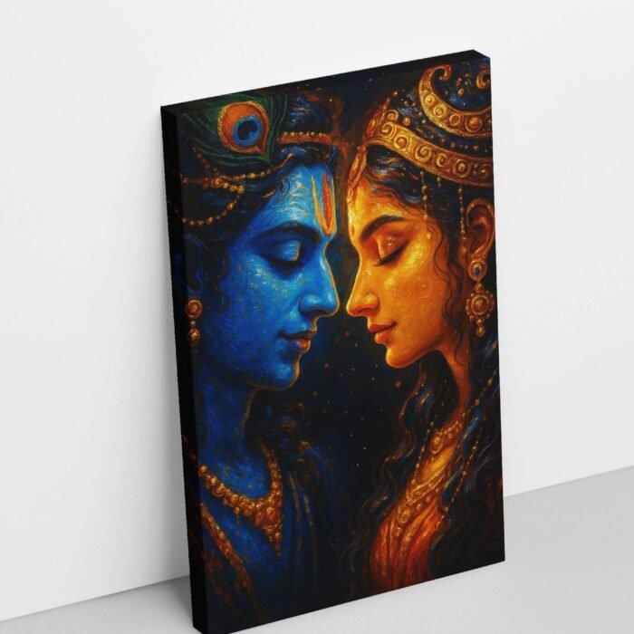 Radha Krishna canvas painting by Kunjcart2