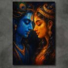 Radha Krishna canvas painting by Kunjcart3