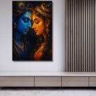 Radha Krishna canvas painting by Kunjcart5