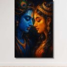 Radha Krishna canvas painting by Kunjcart6