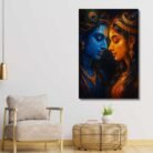 Radha Krishna canvas painting by Kunjcart7