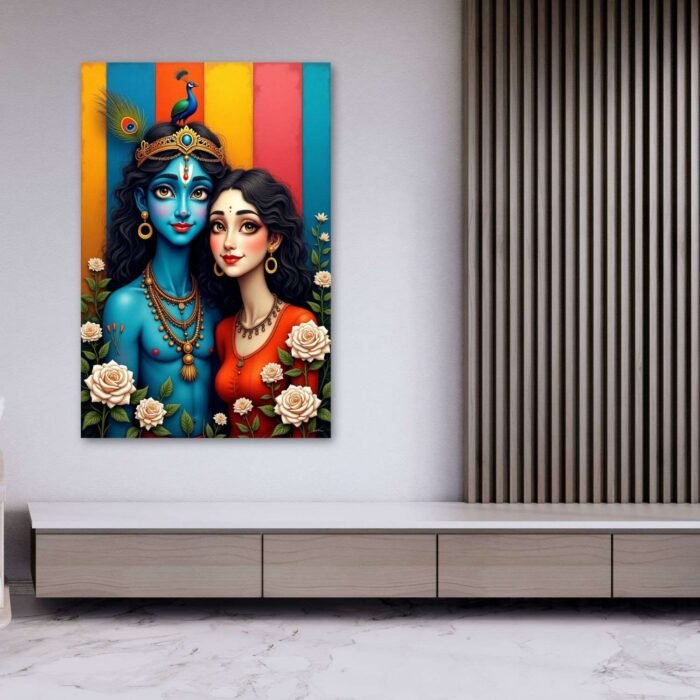 Radha Krishna modern wall painting1
