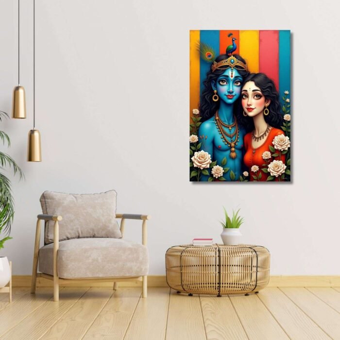 Radha Krishna modern wall painting3
