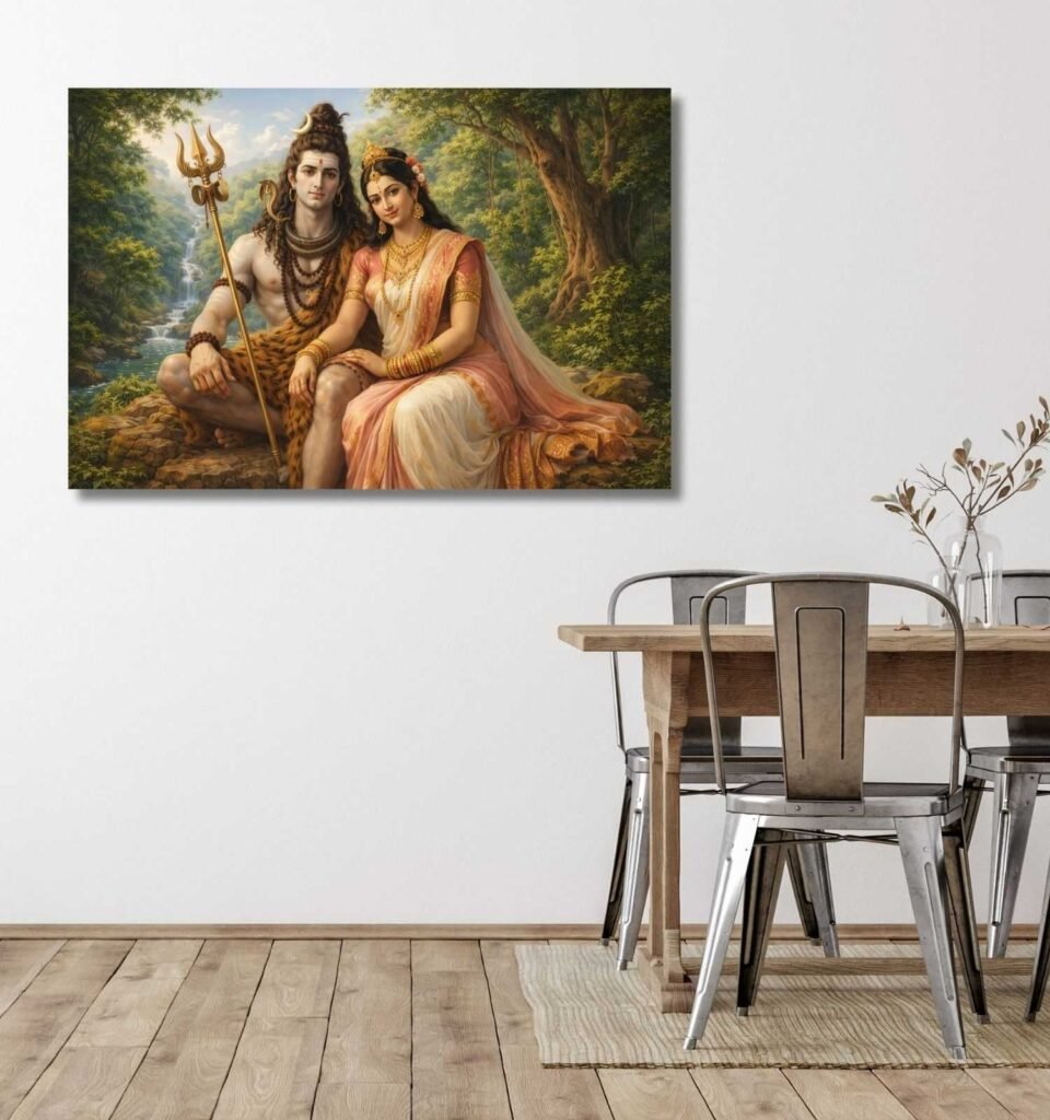SHIVA PARVATI CANVAS PAINTING 1