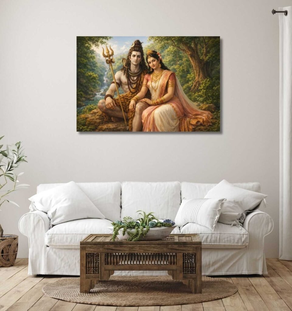 SHIVA PARVATI CANVAS PAINTING 1