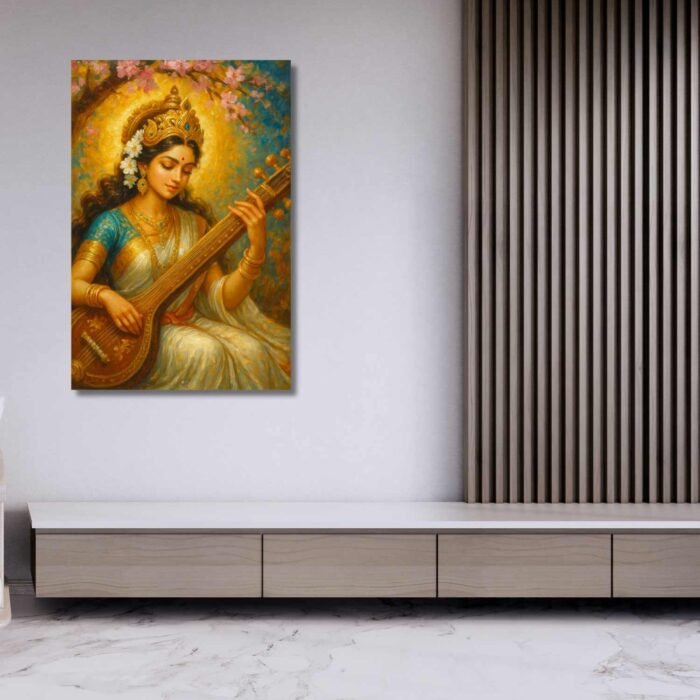 Saraswati Painting On Canvas2
