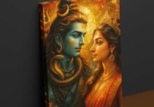 Shiva Parvati canvas wall painting1