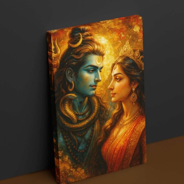 Shiva Parvati canvas wall painting1