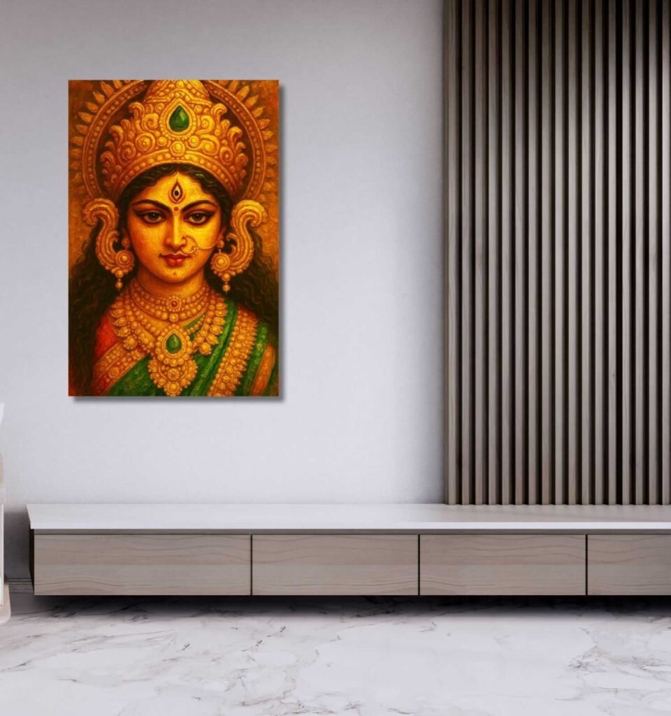 abstract durga painting on canvas1
