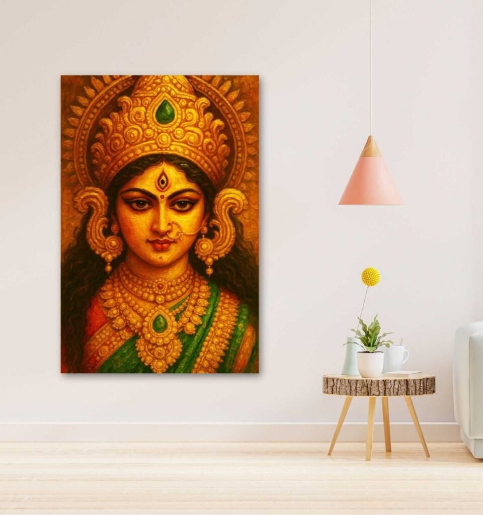 abstract durga painting on canvas1