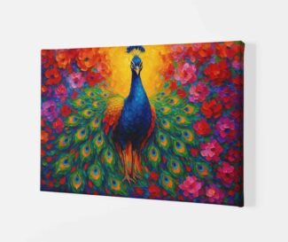 colorfull and abstract Peacock Painting For Wall Vastu1