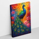 colourful peacock canvas painting1