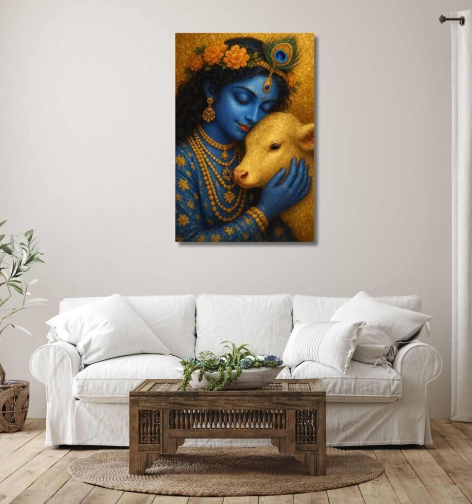 krsihna with cow painting 2