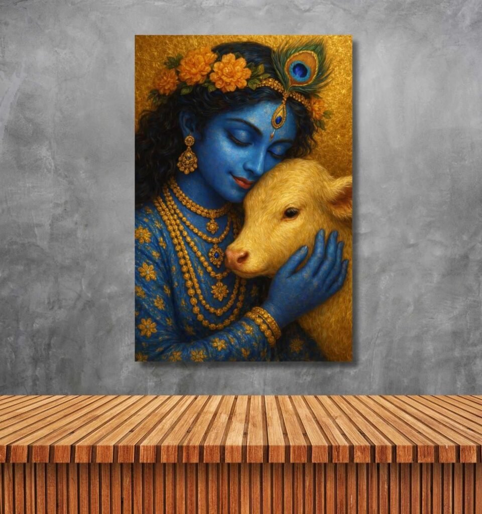 krsihna with cow painting 2