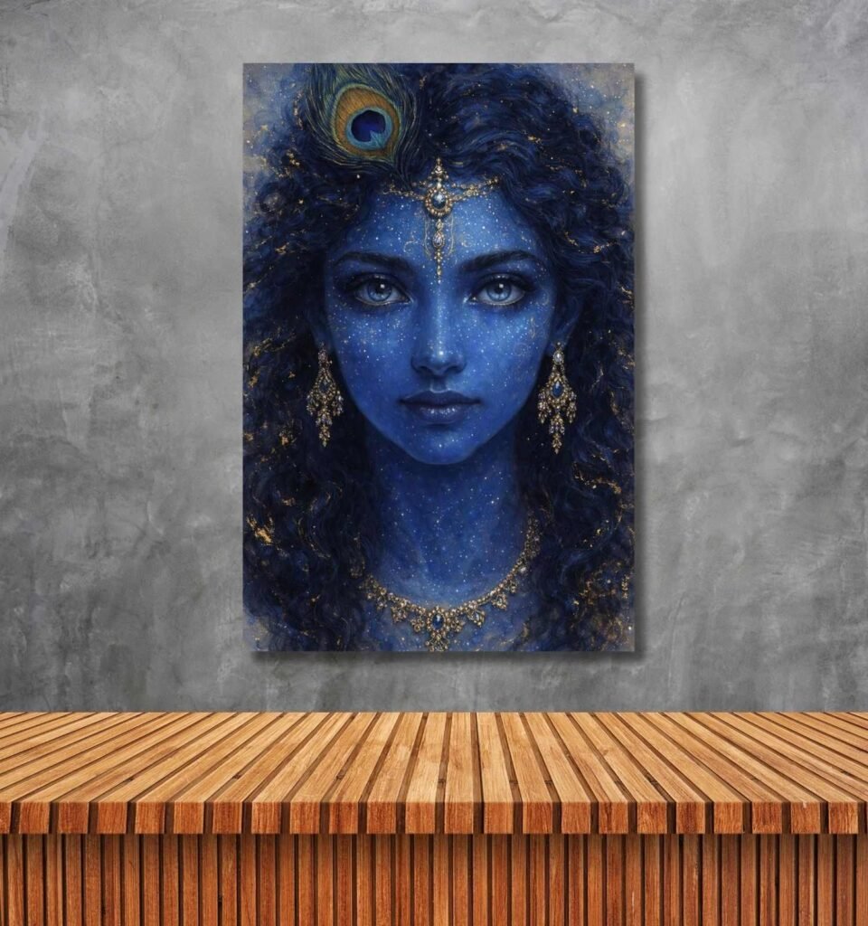 lord krishna canvas painting2