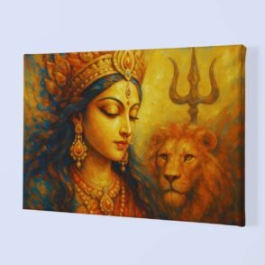 maa durga canvas oil painting2