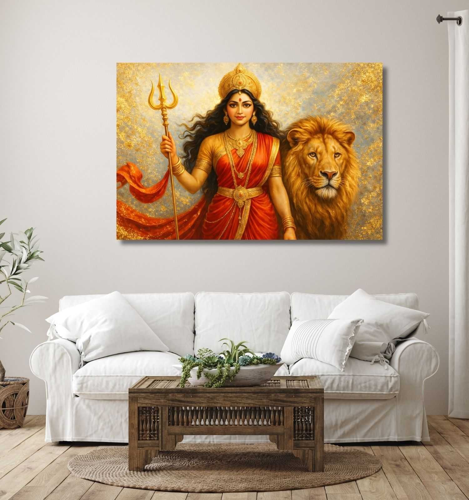 maa durga canvas painting1