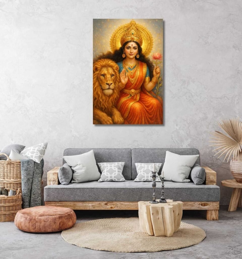 maa durga canvas painting2