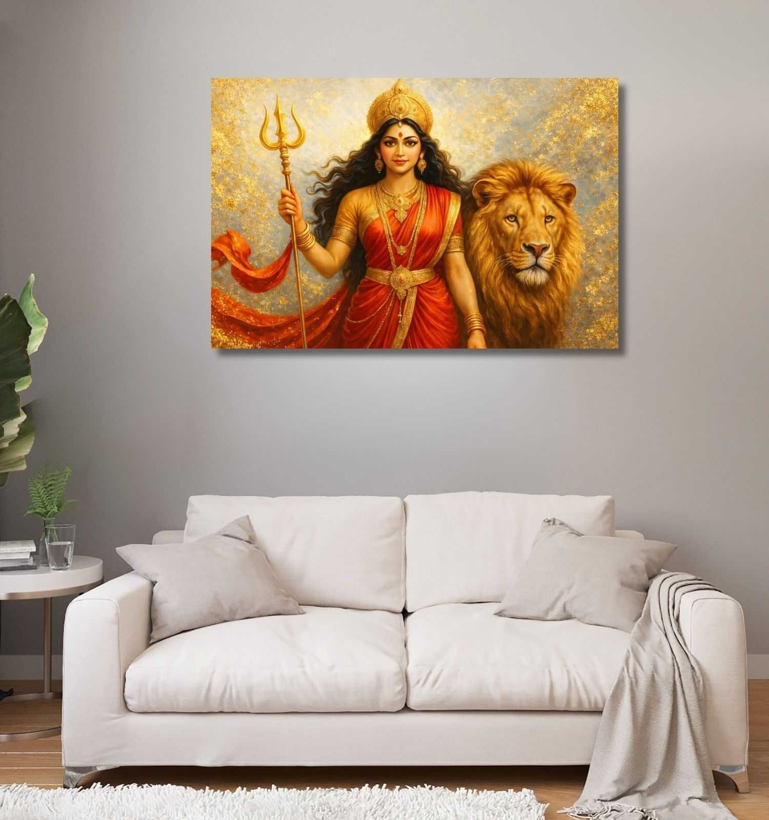 maa durga canvas painting1