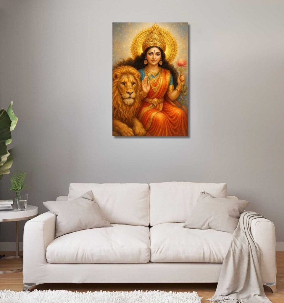 maa durga canvas painting2